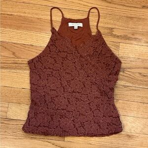 Elegant Lace Camisole in Rich Brown